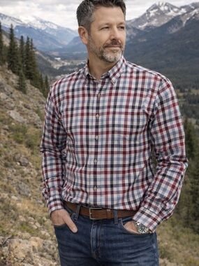 The North Face check button down.